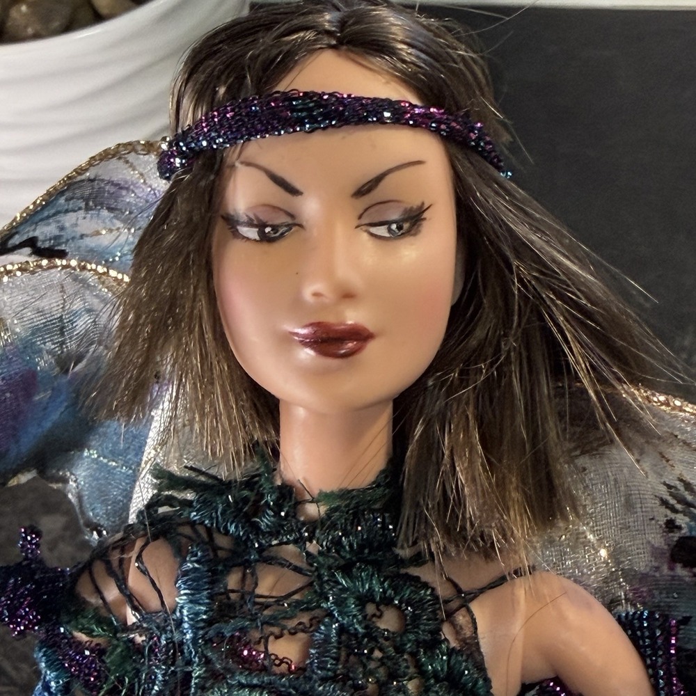 OOAK 12" Black & Purple Barbie Doll Fairy‎ Pixie Signed rjbour BEAUTIFUL!